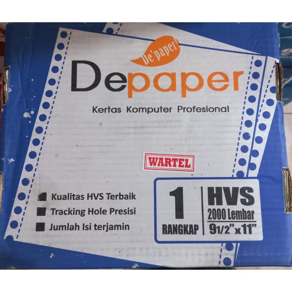 

Continuous Form 1 ply Wartel (Bagi 4 ) 9.1/2 " x 11" 2000 lembar l 1 ply Bagi 4