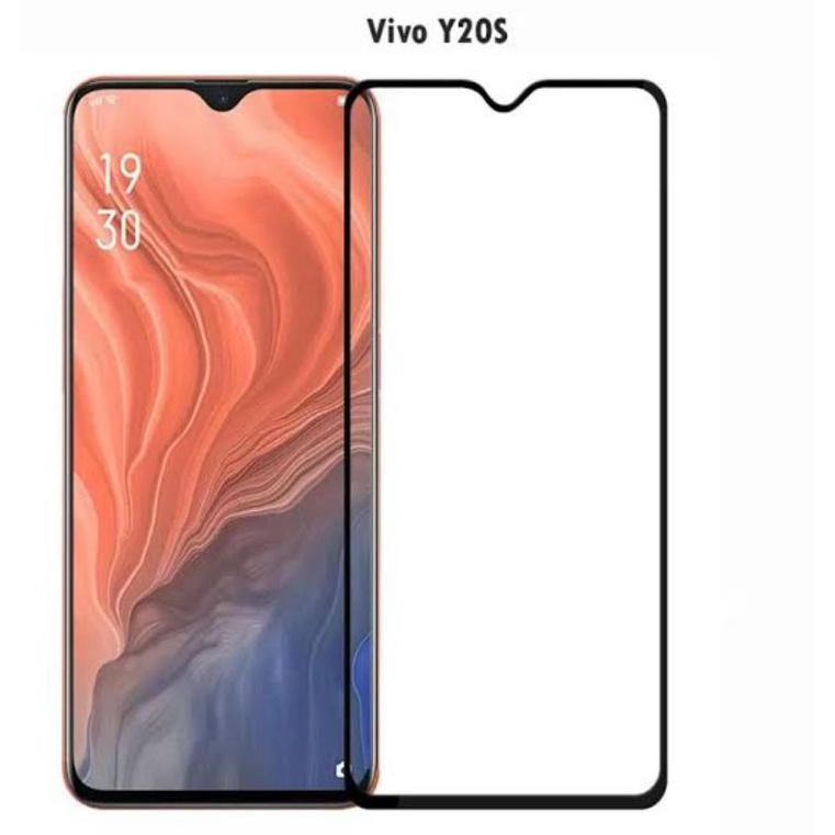 Tempered Glass Full Lem Full Layar Vivo Y20s / Anti Gores Kaca