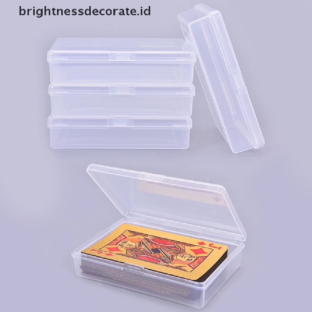 4 Pcs Kotak Penyimpanan Kartu Bahan Plastik Transparan Ukuran 10x7cm