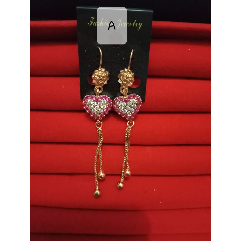 anting xuping wanita lapis emas dengan mata zircon  C221.