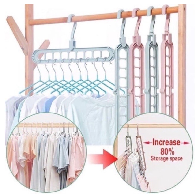 BAJ Magic Hanger Instant 9 in 1 Gantungan Baju Ajaib Gantungan Baju 9 in 1 Pakaian Celana Jilbab Handuk 9 Layer PR079