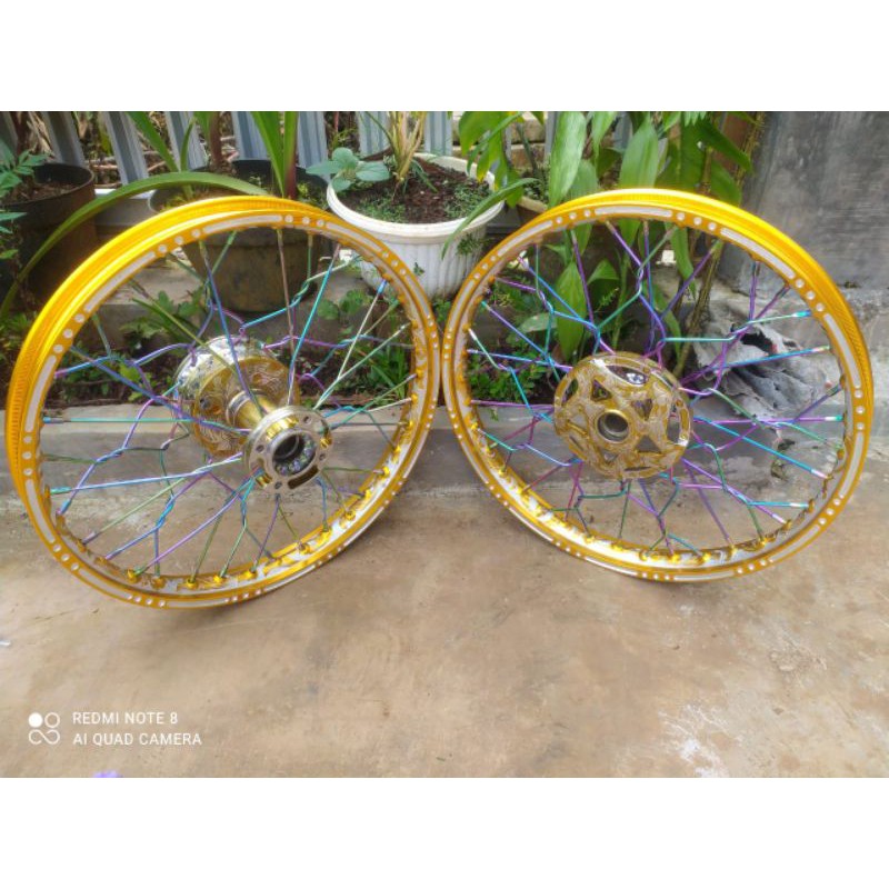 paketan velg ukiran +tromol sambung+ruji plintir for all motor