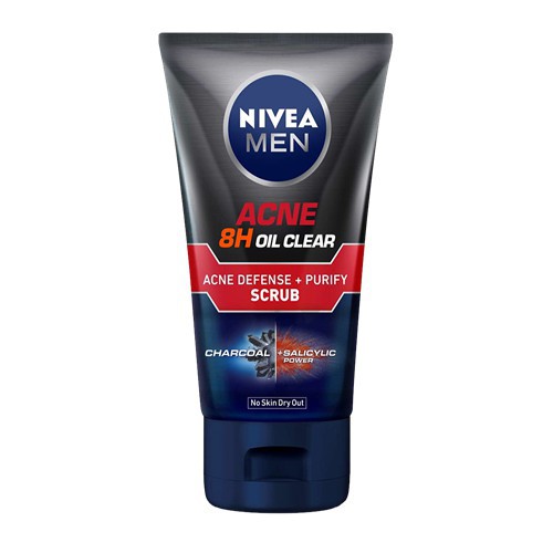 Nivea Men Acne 8H Oil Clear Acne Defense + Purify Scrub 100ml