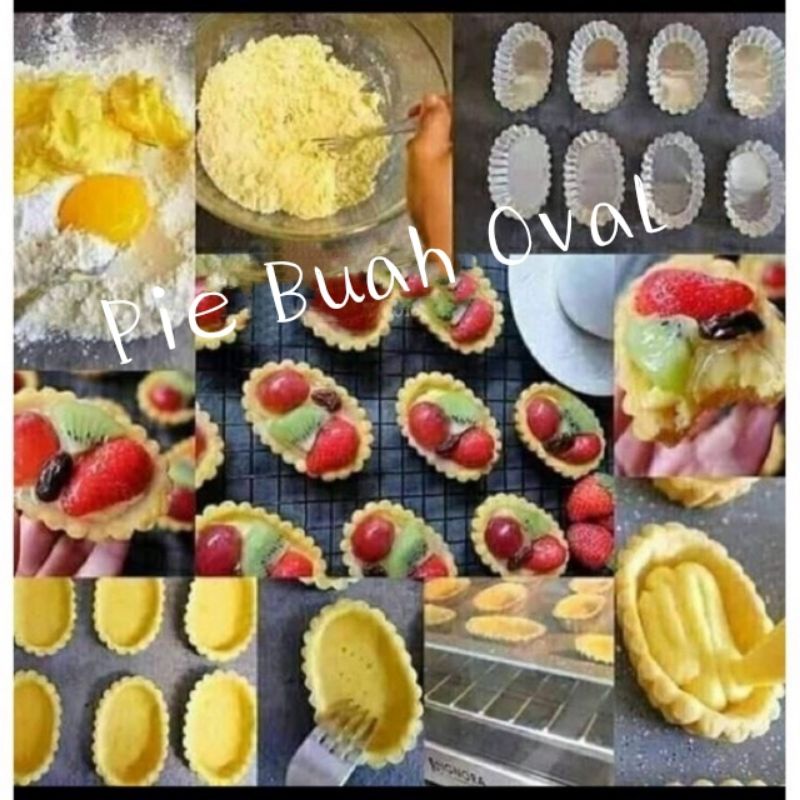 Cetakan Pie Buah/pie sus. Bentuk Oval Isi 20pcs Bahan almunium