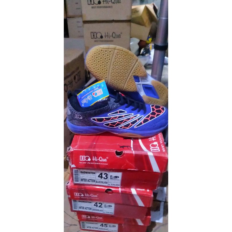 sepatu badminton hiqua inter action obral(minus)