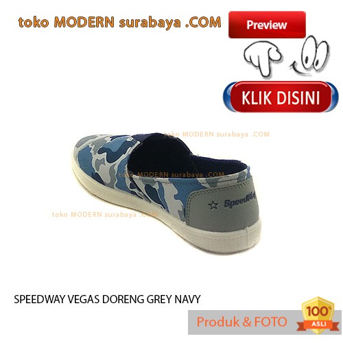 SPEEDWAY VEGAS DORENG GREY NAVY sepatu anak slip on flat casual