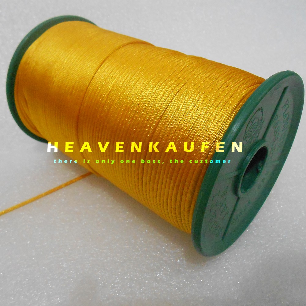 Tali Satin Cina / Tali Cina Warna Kuning Diameter 2 mm Meteran Murah