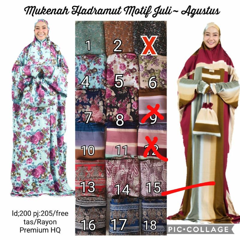 ECER aneka macam mukena hadromut polos & motif