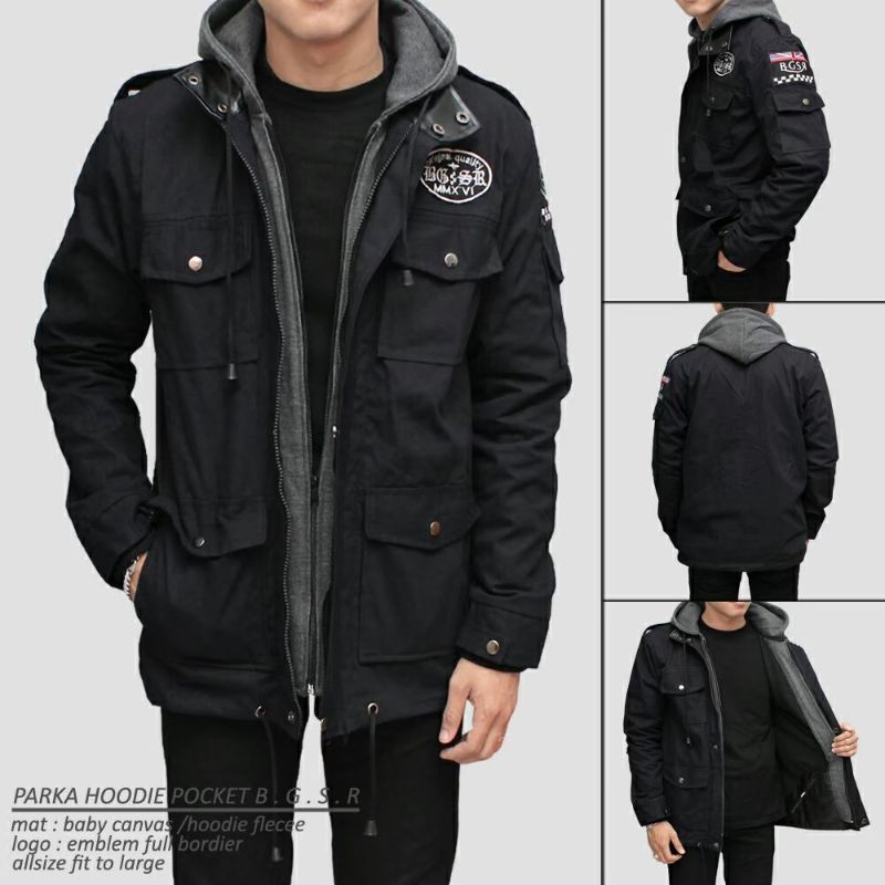 COD | JAKET PARKA HOODIE RACING | JAKET PARKA | JAKET PARKA HOODIE POKET | JAKET RACING | JAKET PRIA