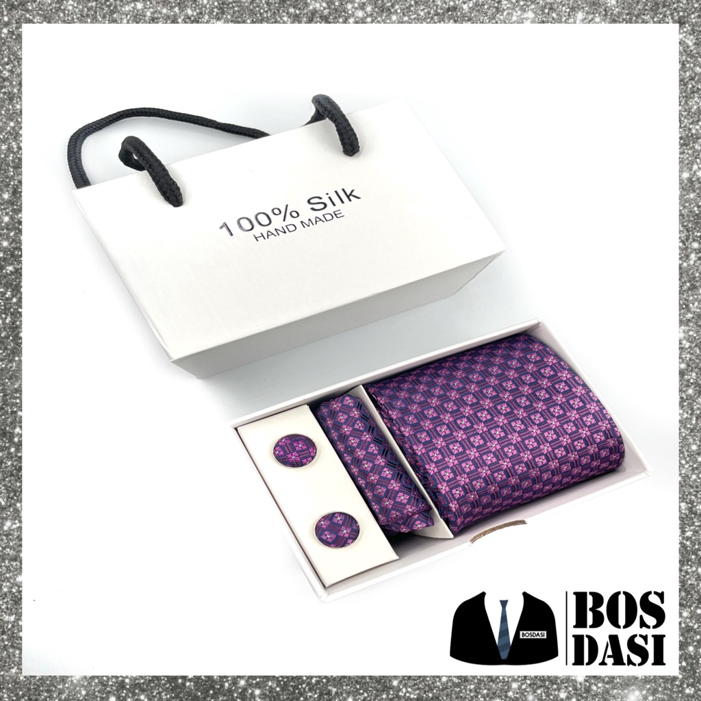 DASI SET BOX / BOX DASI MANUAL 8 CM MOTIF CUFFLINK POCKET SQUARE SUTRA