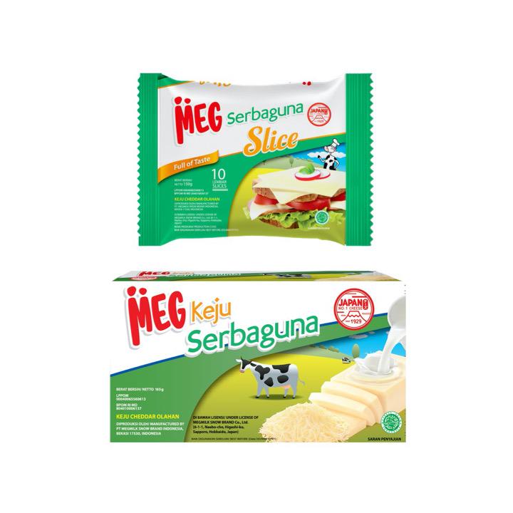 

MEG Keju Serbaguna Slice 10 slices + MEG Keju Serbaguna 165 gr