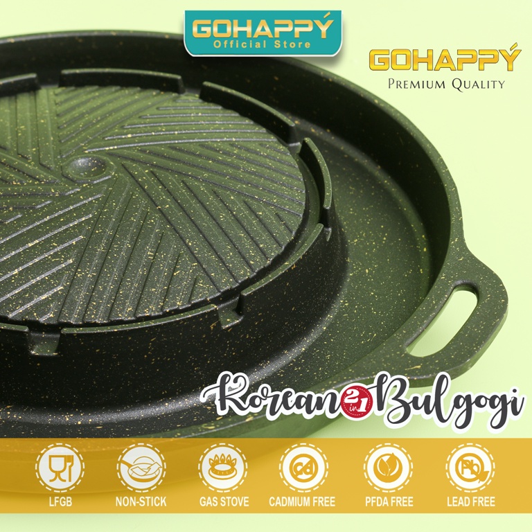 MIZUKI Korean Shabu Grill Hot Pot Suki Panggangan Kuah 2 Fungsi Gohappy Bulgogi 2 in 1 GHK39