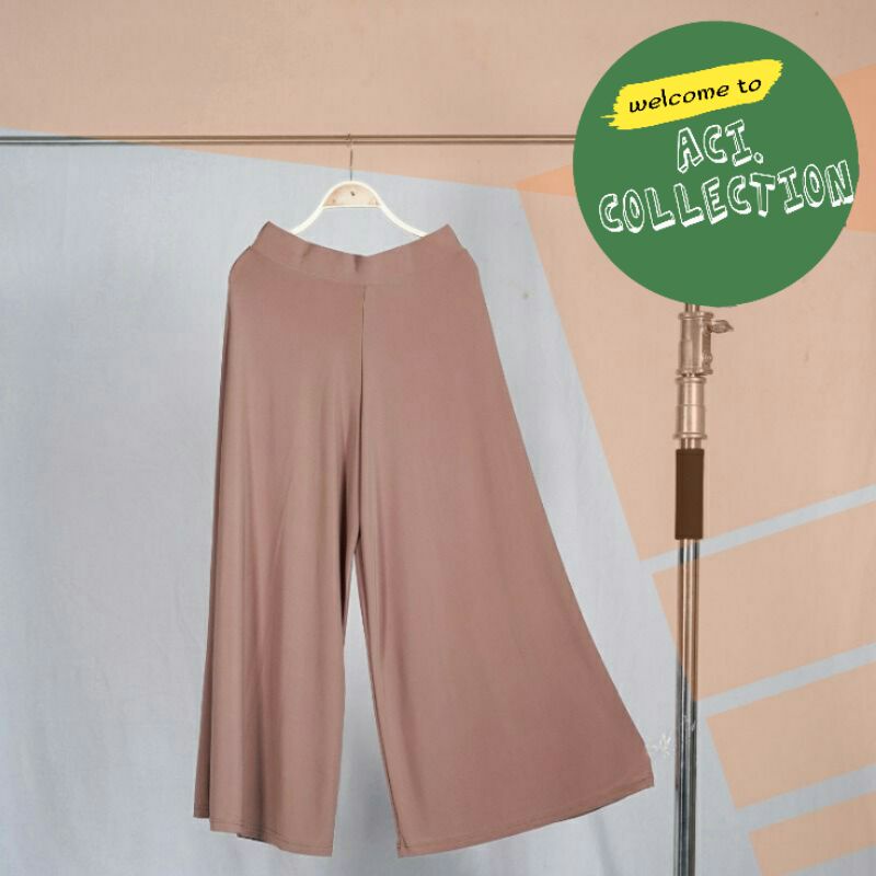 Celana Kulot Jersey Halus Standar &amp; Jumbo / Kulot Panjang Dewasa