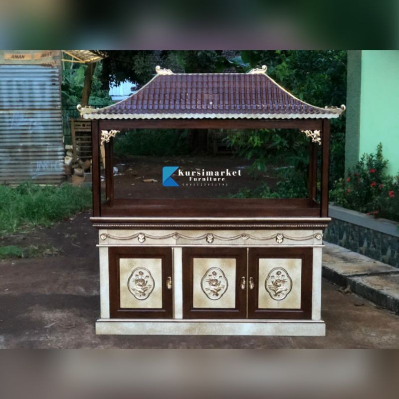 Bufet aquarium lemari & meja aquarium ukir kayu jati asli jepara