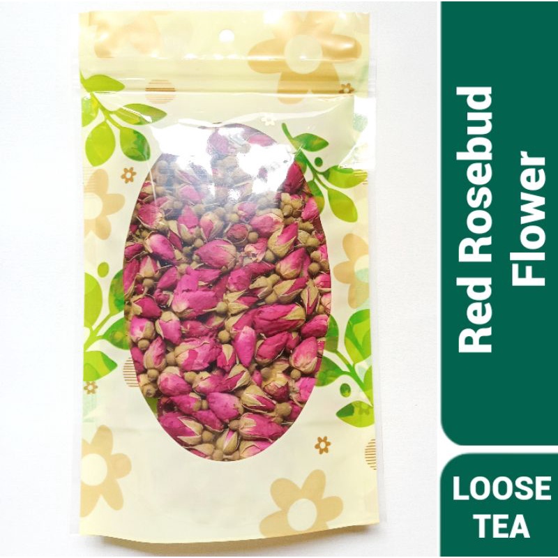 RED ROSEBUD TEA / ROSE BUDS FLOWER TEA / TEH KUNCUP BUNGA MAWAR MERAH (25 Gram)