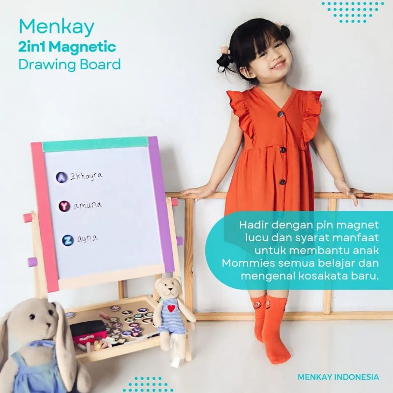 

PAPAN TULIS MENKAY 2 in 1 magnetic drawing board .