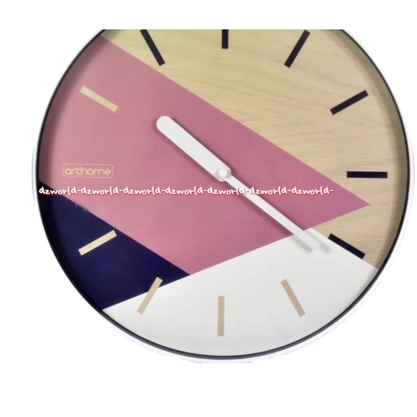 Arthome Wall Clock Triangle Colorfull 35cm Jam Dinding Bulat Pink Art Home Wals Clocks Color Full Pink Gold