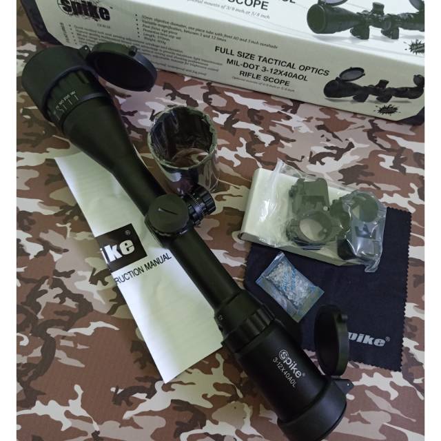 Teleskop senapan angin Spike 3-12x40 aoe
