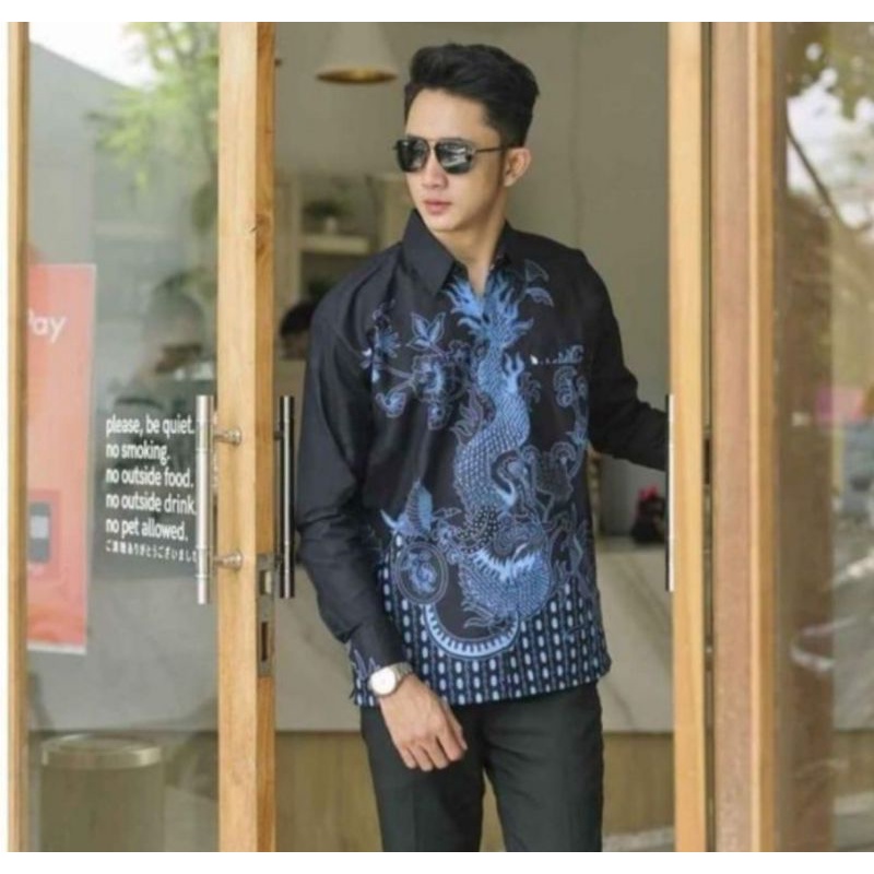 NAGA BIRU BATIK PRIA PANJANG PENDEK LAPIS FURING