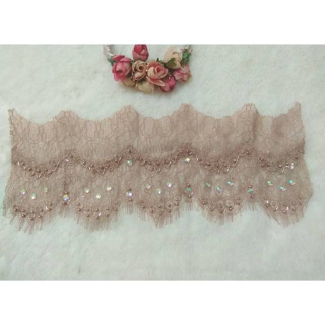 Bandana broklat payet Jepang mutiara