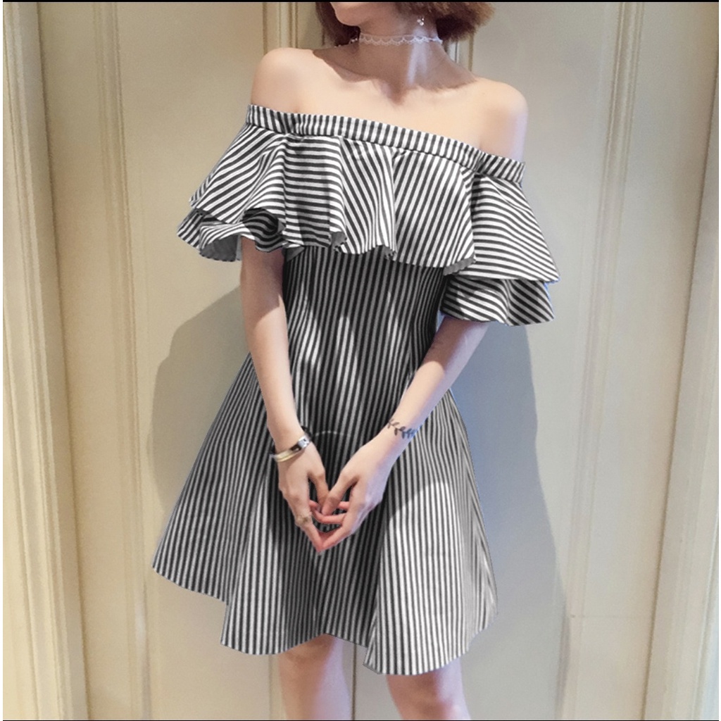 FWG - MINIDRESS SHASHA / DRESS SALUR / BAJU DRES WANITA REMAJA / DRESS / DRESS KOREA / PAKAIAN WANITA