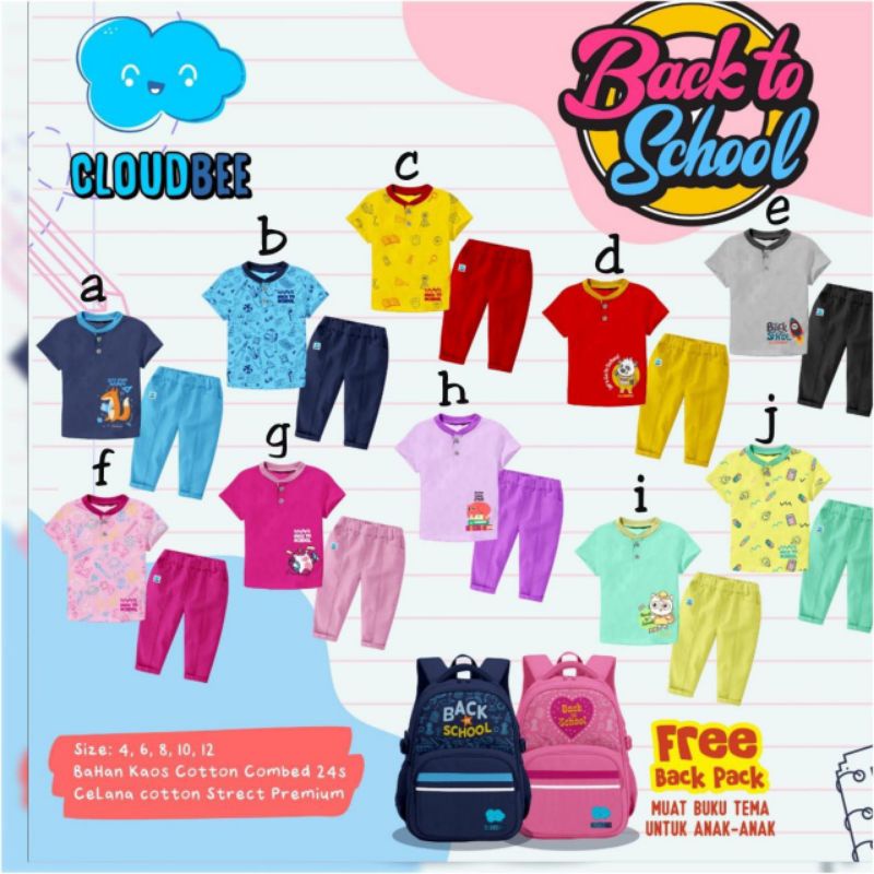 SET BACK TO SCHOOL FREE BACKPACK CLOUDBEE