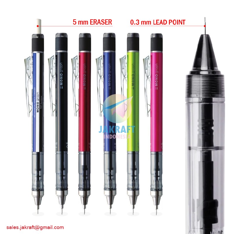 

(1 Pcs) TOMBOW Mono Graph 0.3 mm Mechanical Pencil Pensil Mekanik 0.3mm Made in Japan
