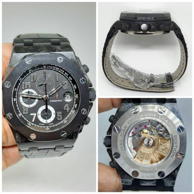JAM TANGAN PRIA AP GINZA BODY CARBON CRONO AKTIF AUTOMATIC SWISS SUPER PREMIUM