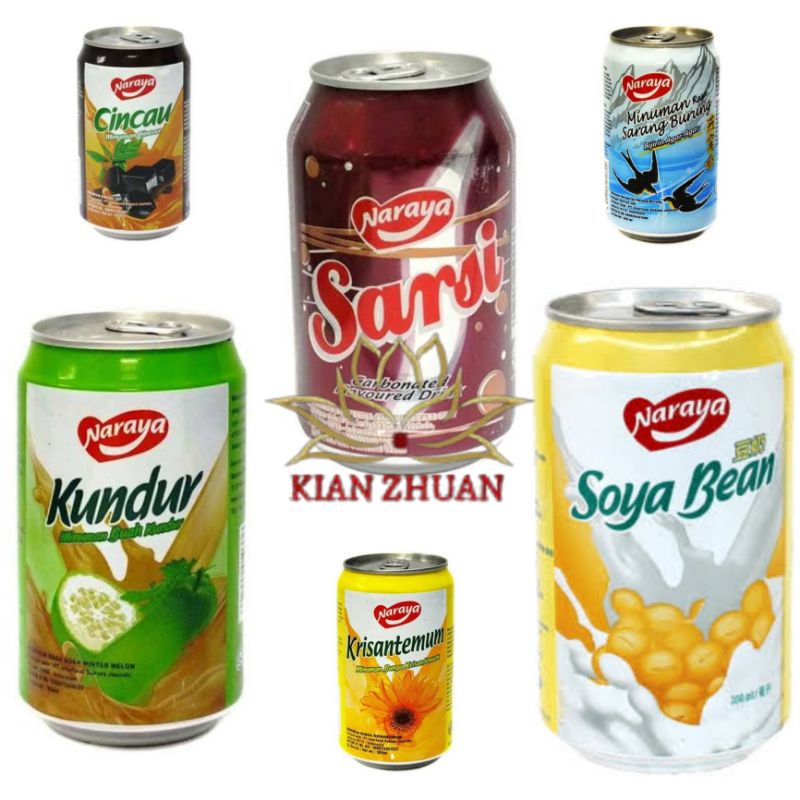 Naraya Minuman Kaleng BirdNest, Chrysanthemum,Cincau,Kundur,Sarsi,Soya