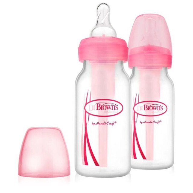 Dr Brown's 120ml / 250ml PP Narrow Neck Options Baby Bottle - Pink / Blue / Purple - isi 2pack