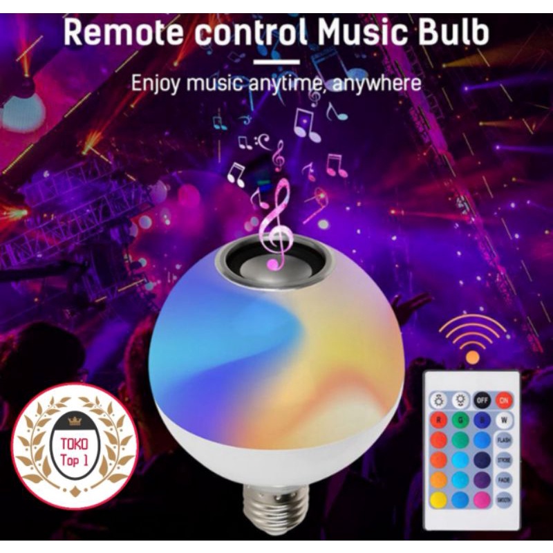 Bohlam Speaker Musik  2 in 1 - Lampu Speaker LED/lampu disco