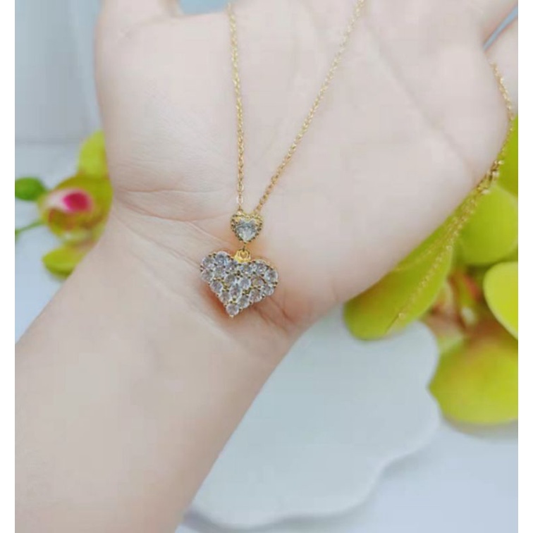 Kalung titanium permata perhiasan fashion w11-14