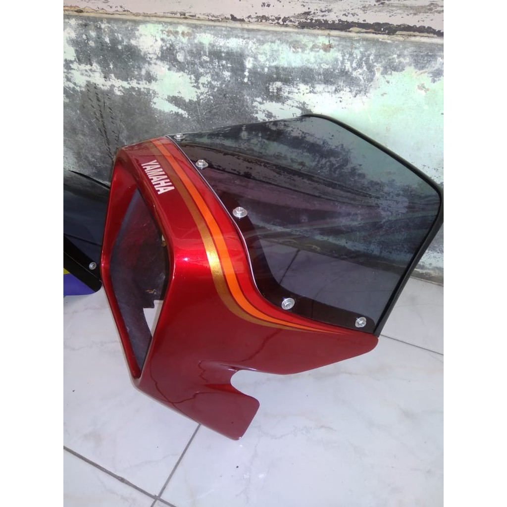 Krodong Lampu Hijab Merah Lis 2 Warna / Lampu Batok / Tutup Lampu Motor RX KING