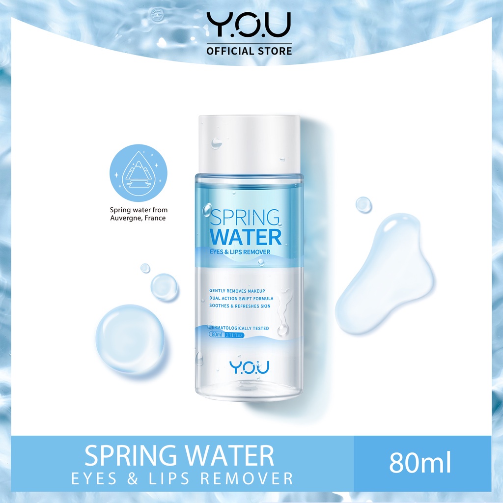 Y.O.U Spring Water Eyes &amp; Lips Makeup Remover 80ml | YOU