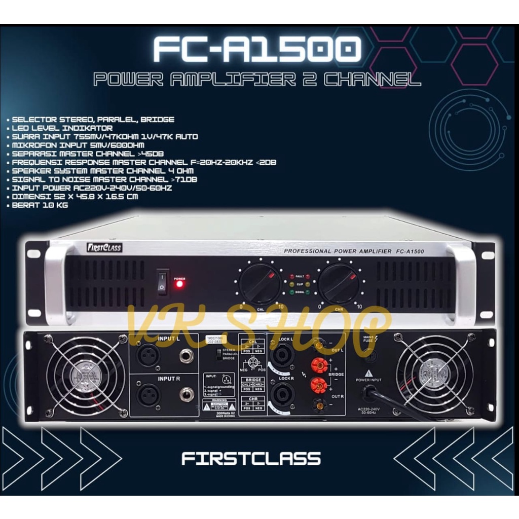 POWER AMPLIFIER FIRSTCLASS FC A1500 / FC A 1500 FIRST CLASS FCA1500