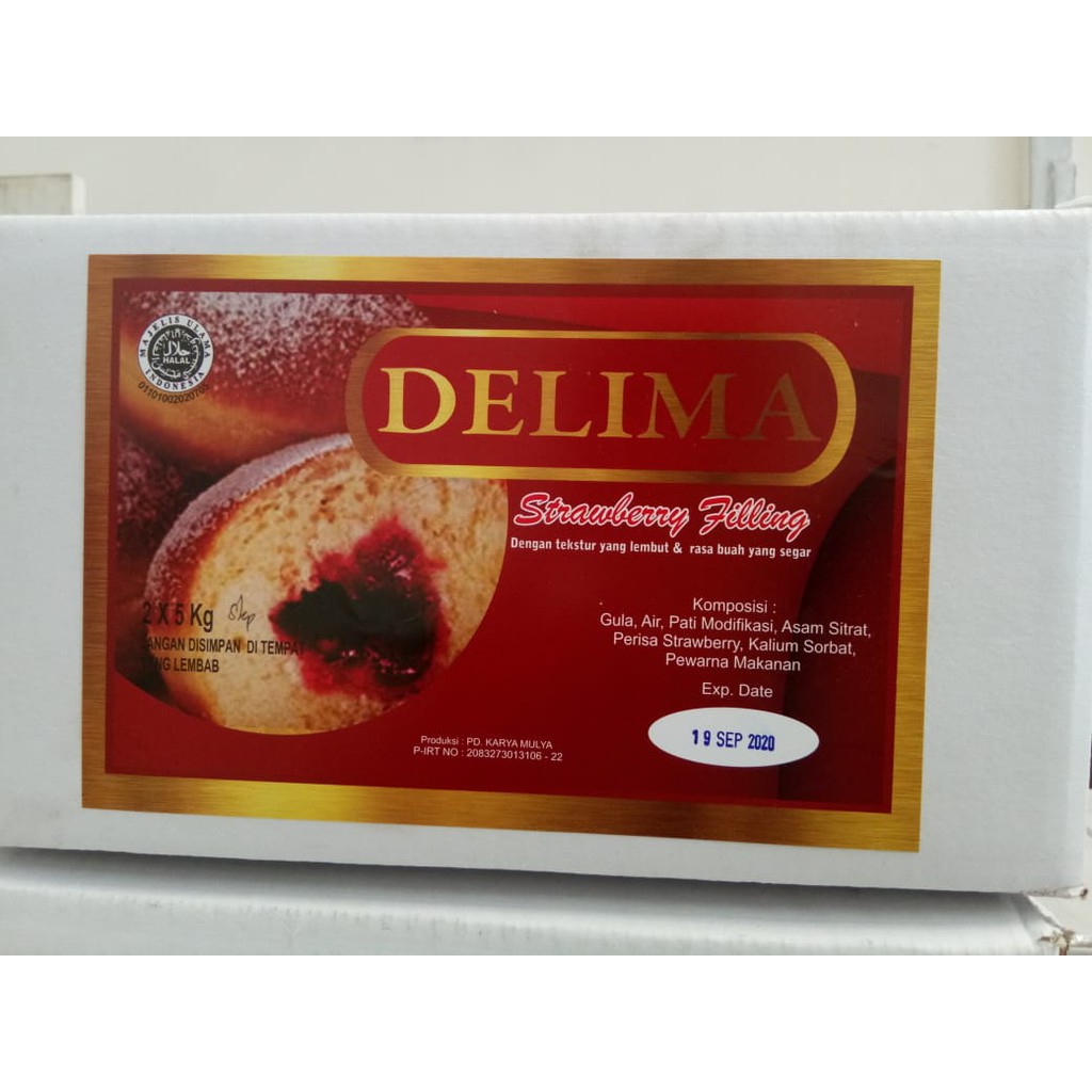 DELIMA Selai Stroberi / Selai Roti / Strawberry Filling 10kg