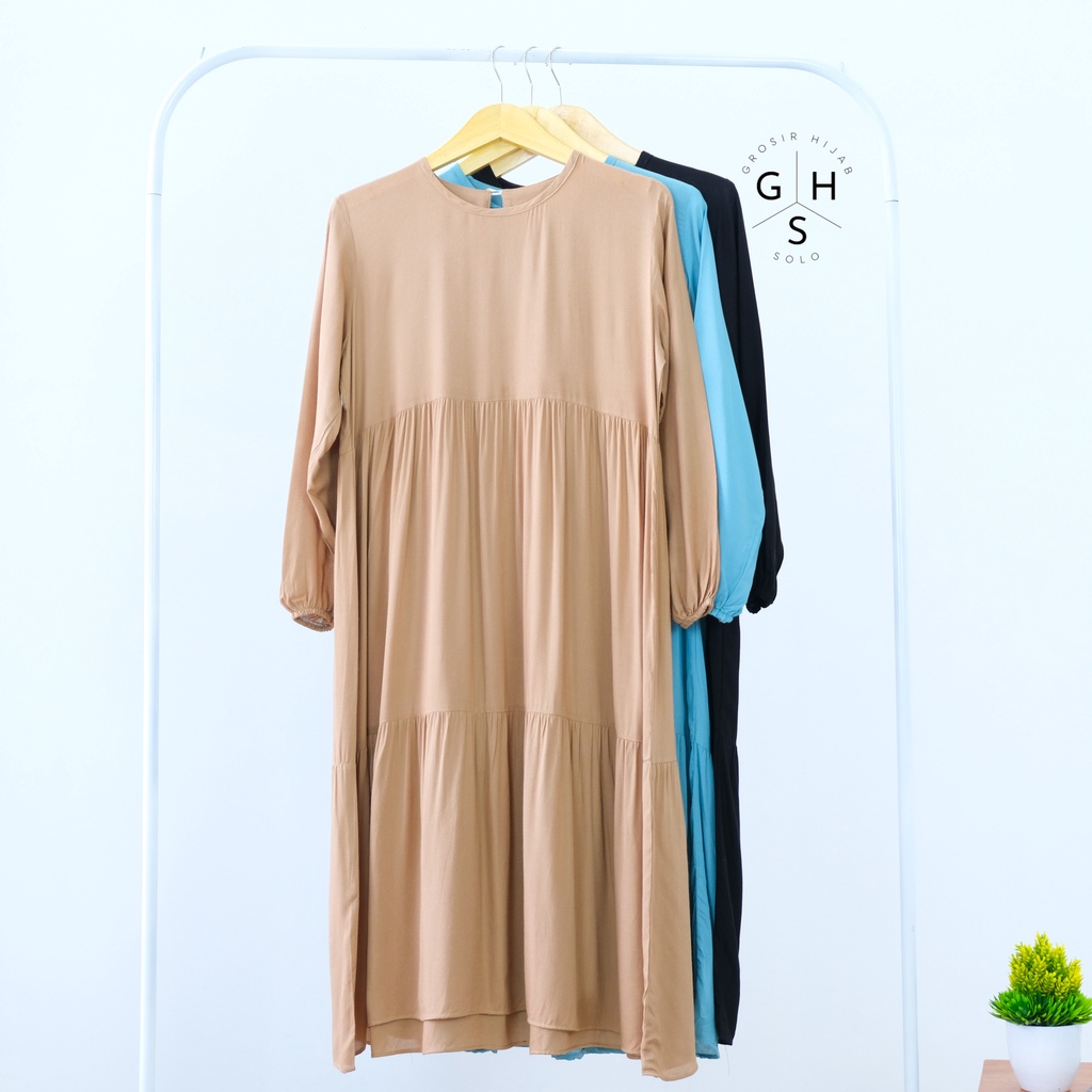 (MSB) TUNIK INEMA RUFFLE MIDI DRESS DAILY TUNIK