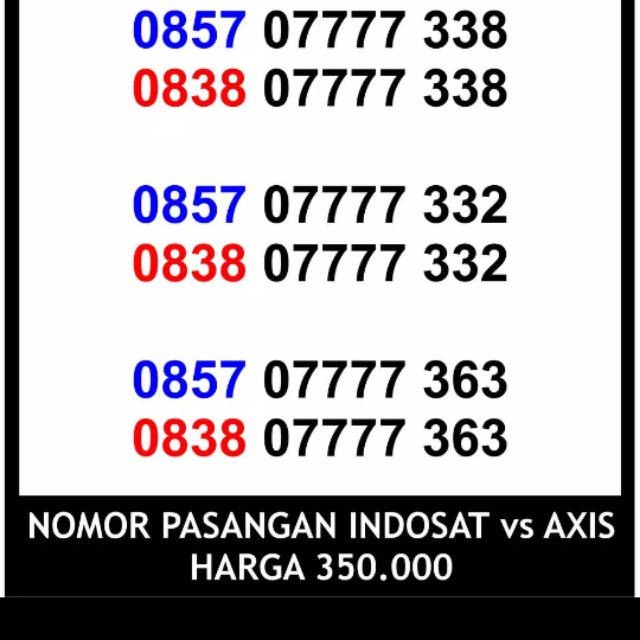 Nomor Cantik Pasangan As XL - Nomor Cantik AS 8400 8383 - Nomor Cantik Kembar