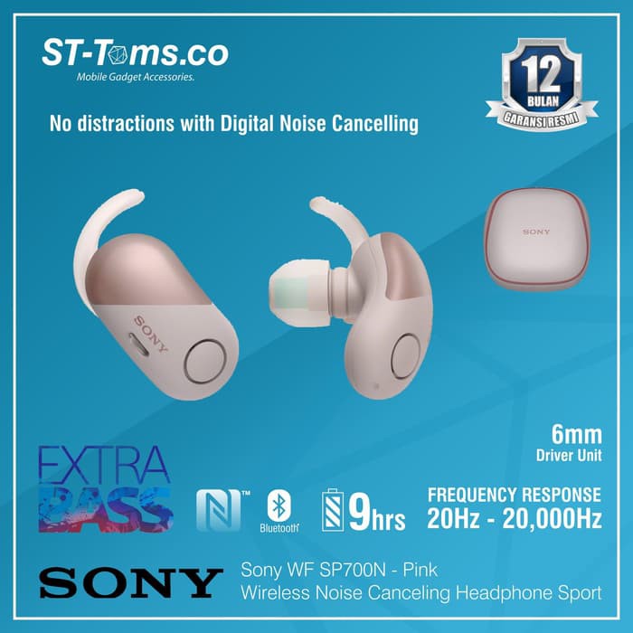 Sony WF SP700N SP 700N Wireless Noise Canceling Headphones Sport Pink