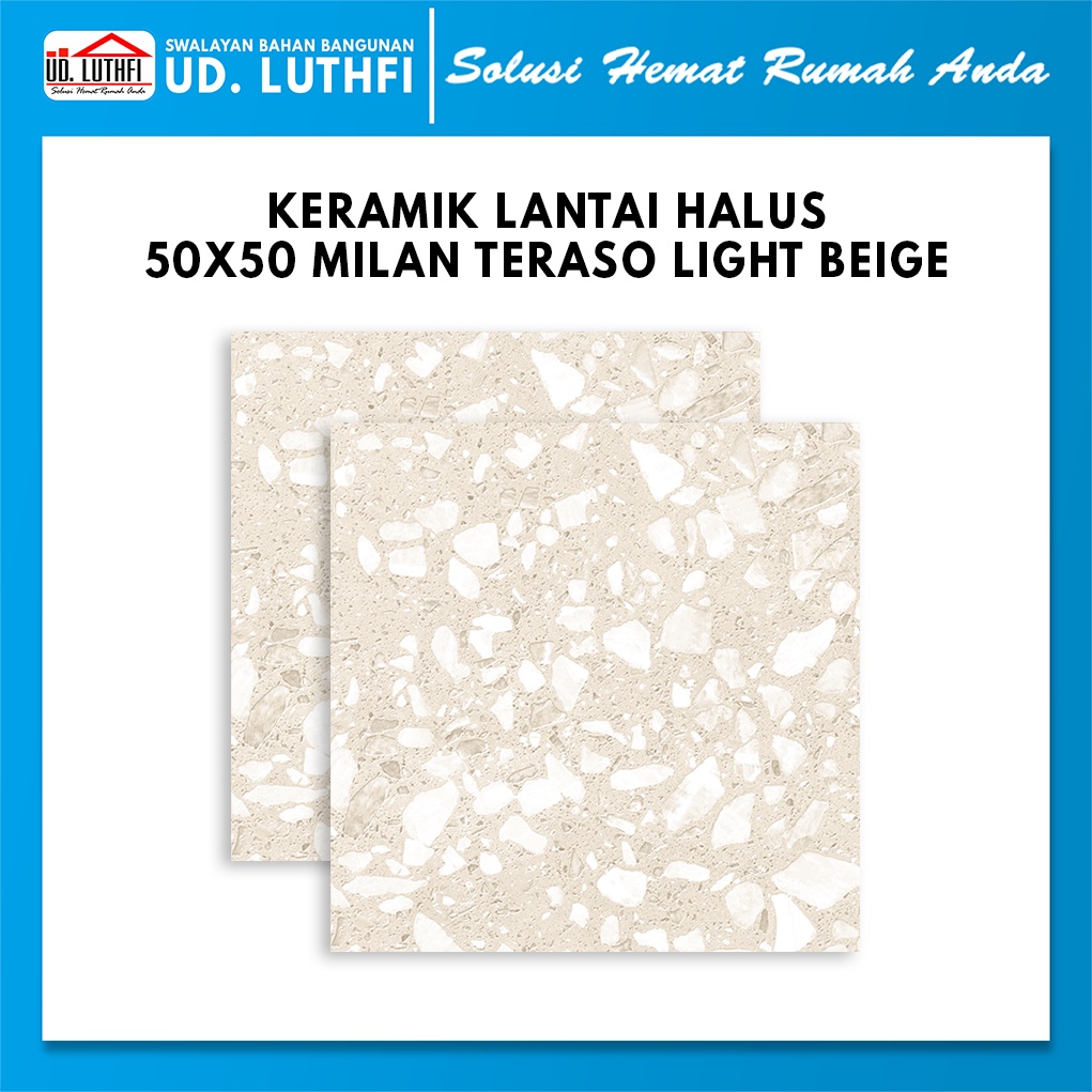 Keramik Lantai Halus 50x50 Milan Teraso Light Beige