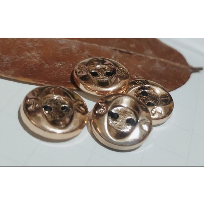 (12 Biji) Kancing Gold Oval ukuran 12 mm atau 1.2 cm