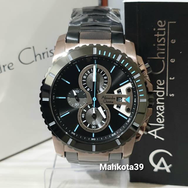 JAM TANGAN ALEXANDRE CHRISTIE AC 6455 MC BLACK BROWN