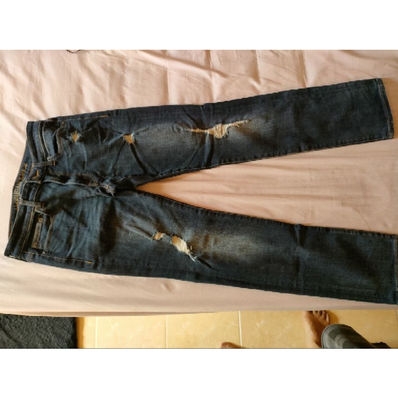 Slim Jeans Pria American Eagle Warna Destroyed Bright (011-4197-943)