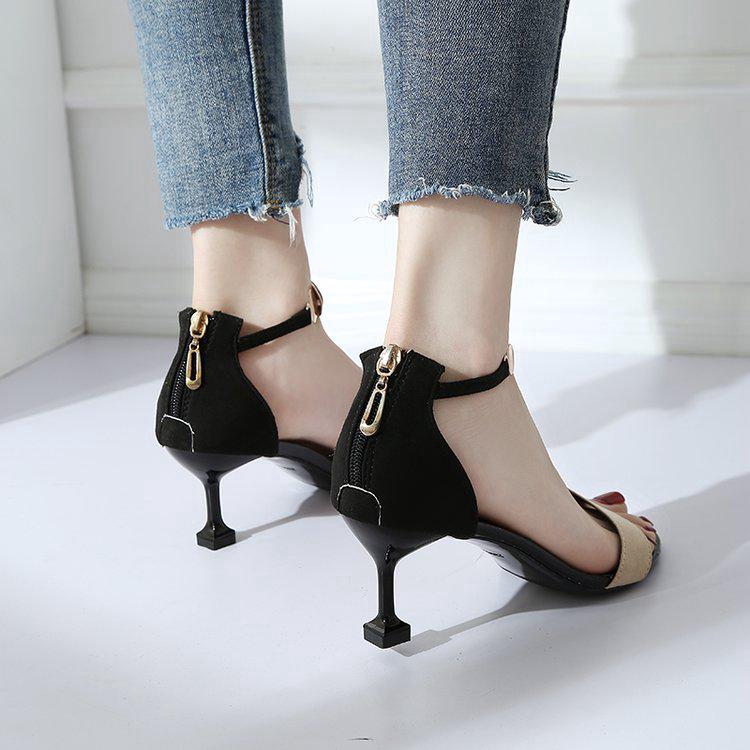 IELGY Sandal  High  Heels  Open Toe Gaya Korea untuk  Wanita 