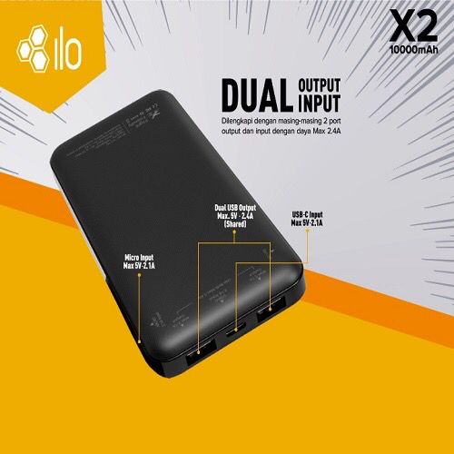 HIPPO POWERBANK ILO X2/ILO T2 10.000mAH SMART DETECT CHARGING