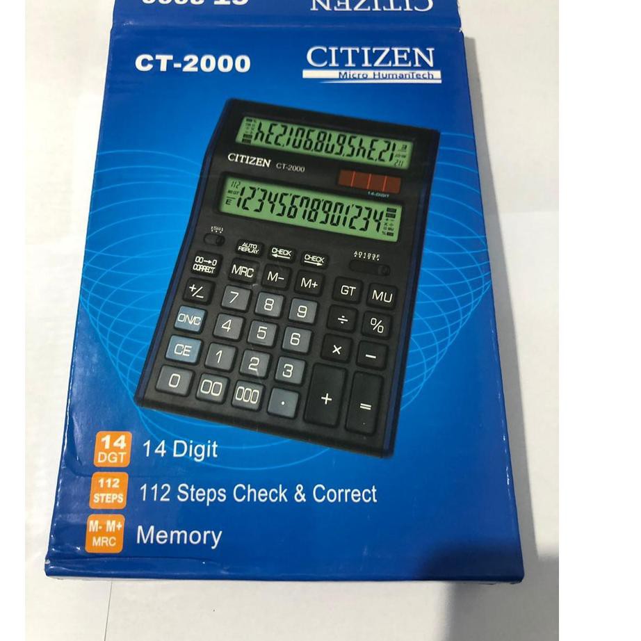 

Menarik.. KALKULATOR CITIZEN CT 2000 - 14 DIGIT - KALKULATOR DENGAN TAMPILAN 2 LAYAR - HIGHT QUALITY