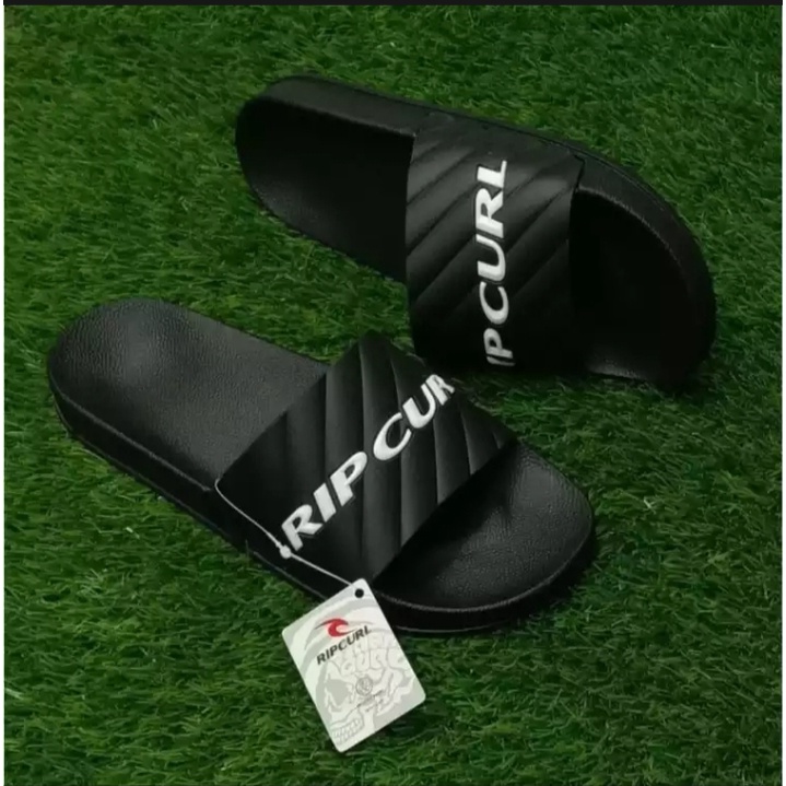 Sandal flat  pria hitam kekinian sandal rumahan sandal flat cod