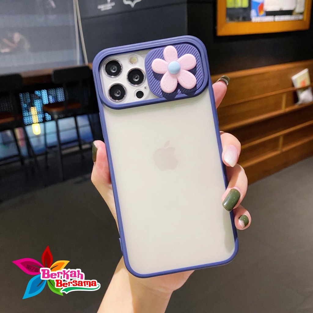 softcase slide pelindung kamera flower 3d ip 6 6+ 7 7+ 8 8+ se 2020 x xr xs max bb5774