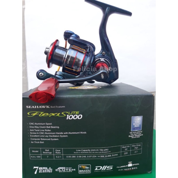 Fishing Reel Ril Rill Rel Rell Katrol Putar Kerekan Spinning Pancing Seahawk Flexis Lite pro 800 100