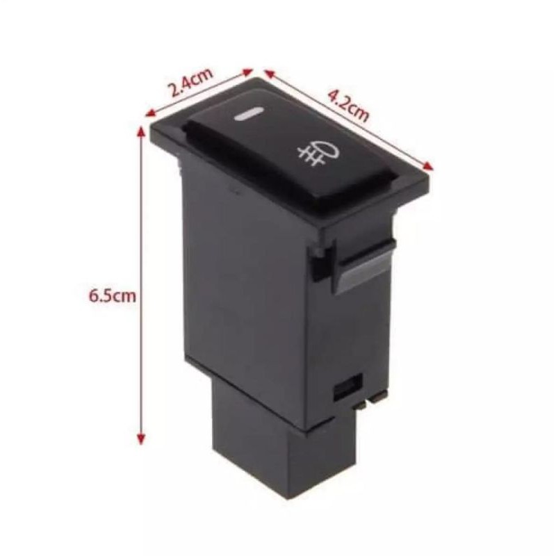 Saklar / Switch Lampu Foglamp Tembak Mobil Model On Off Tekan Universal Dengan Led Komplit Socket &amp; Kabel